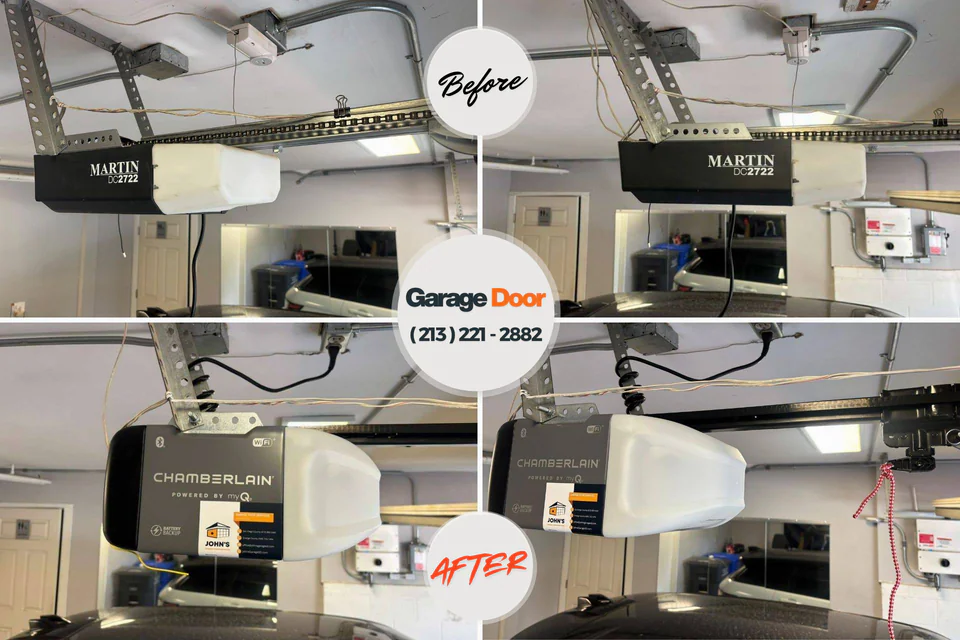 Before and after: garage door repair Stanaford, WV